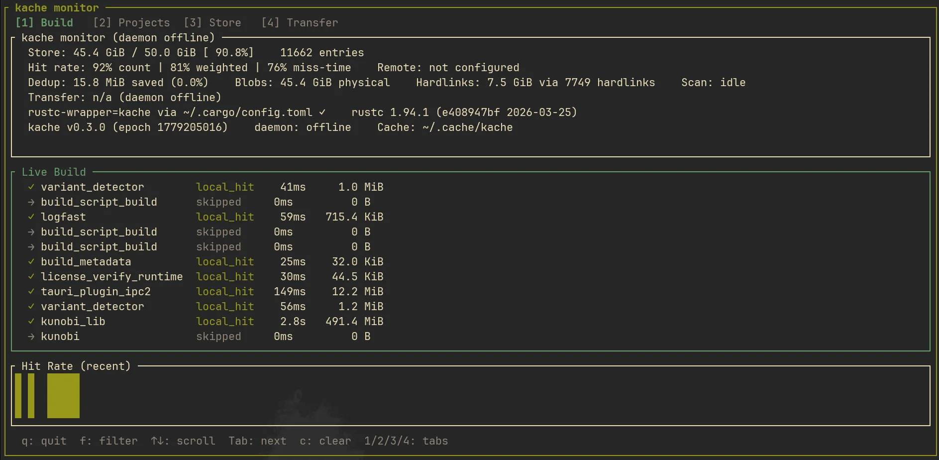 kache v0.5.0 focuses on correct Rust build cache keys