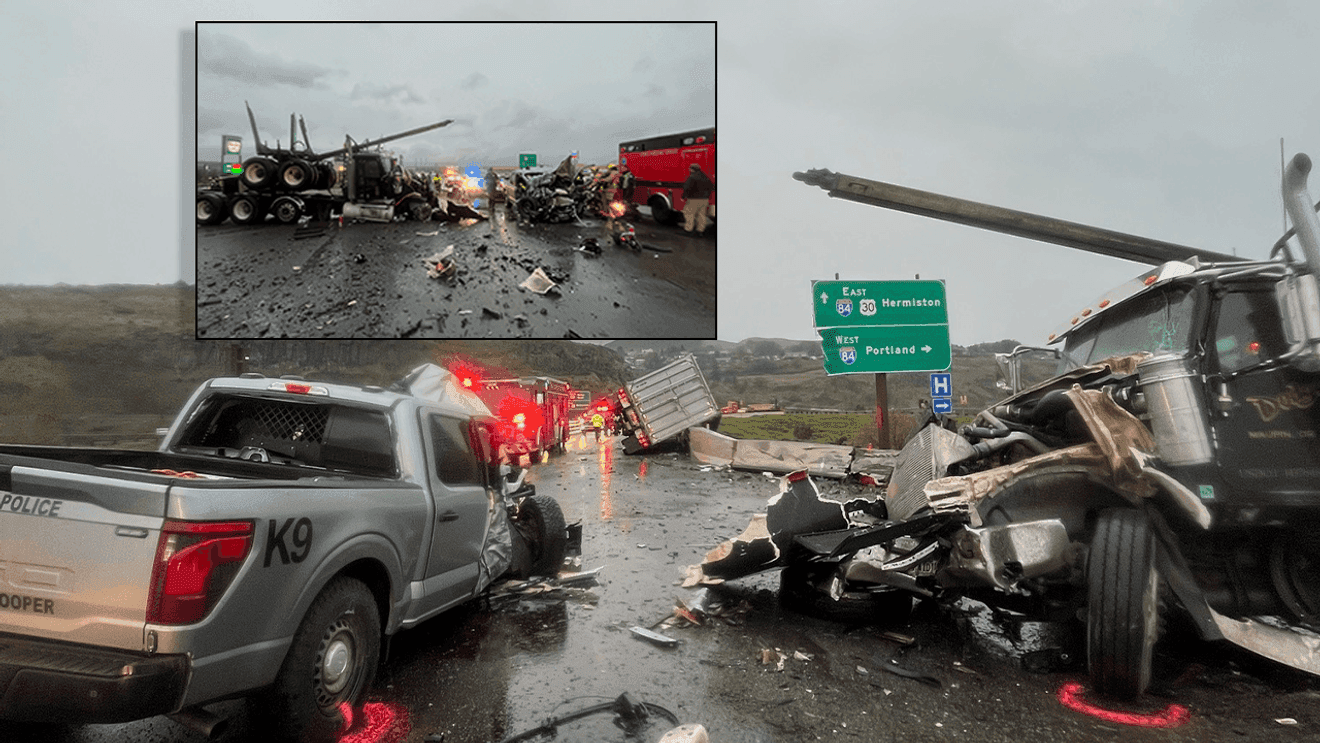 Driver says he fell asleep before I-84 rollover near La Grande