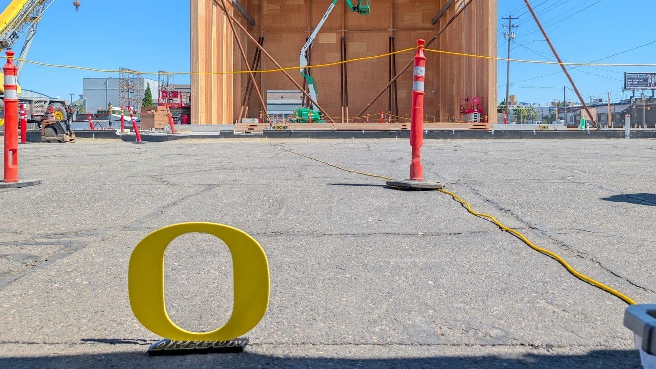 UO and Port of Portland mark progress on mass timber lab