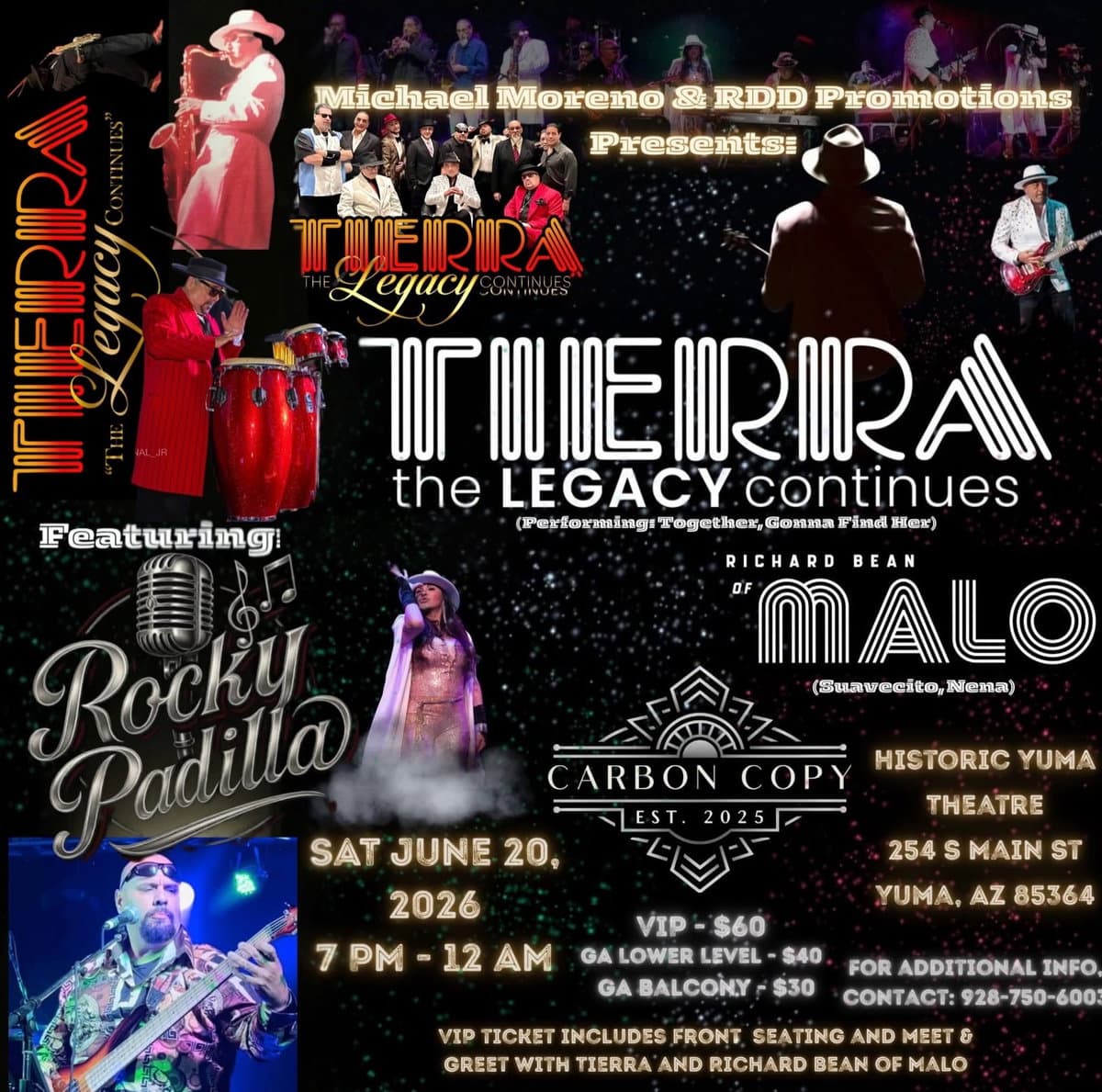 Tierra concert, Carbon Copy headline Historic Yuma Theatre lineup