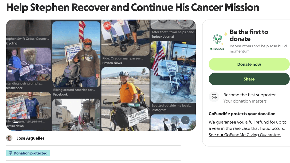 Yuma community rallies to aid injured cross-country cyclist recovering here