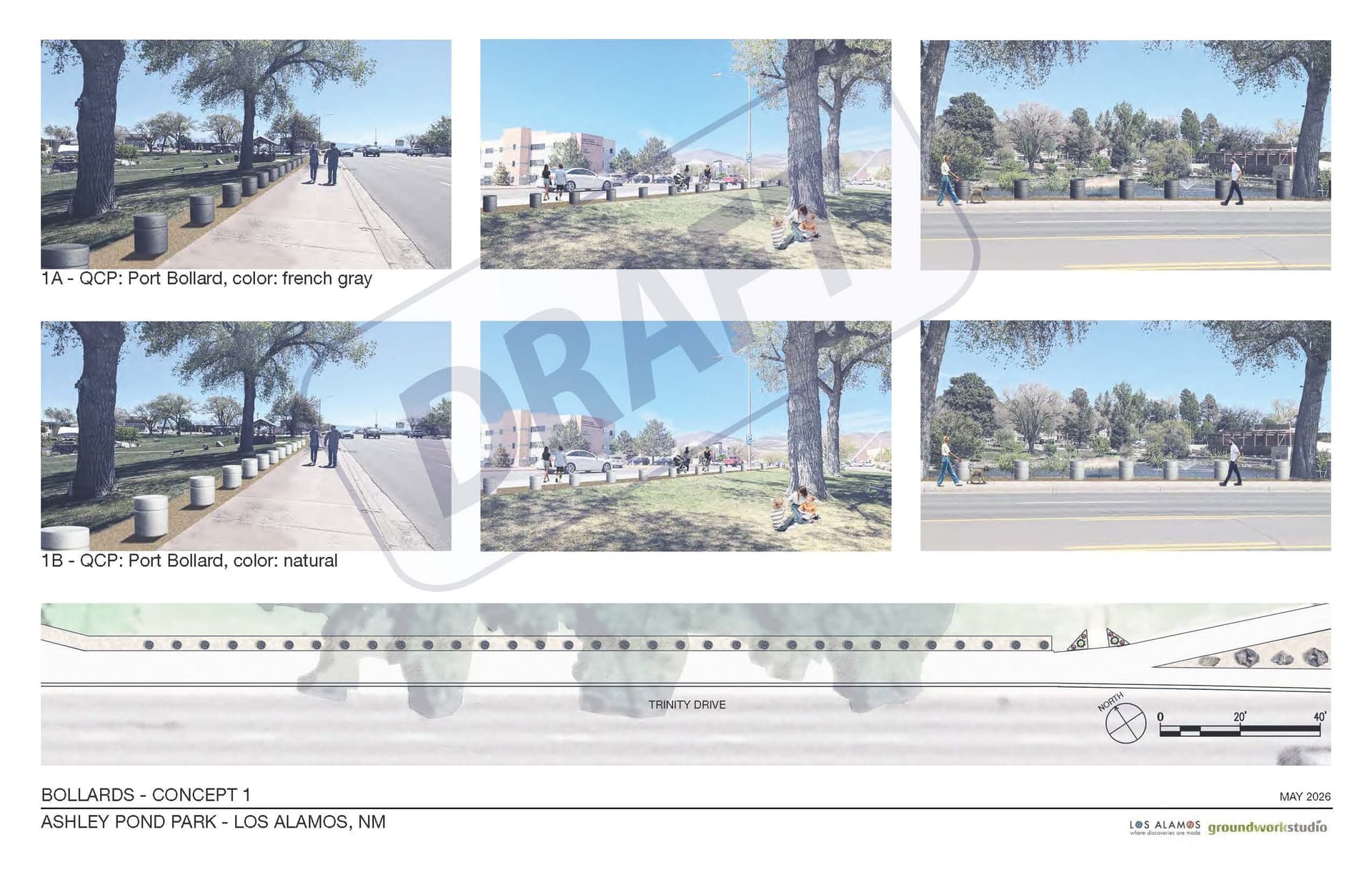 Los Alamos County reinstalls jersey barriers at Ashley Pond for safety