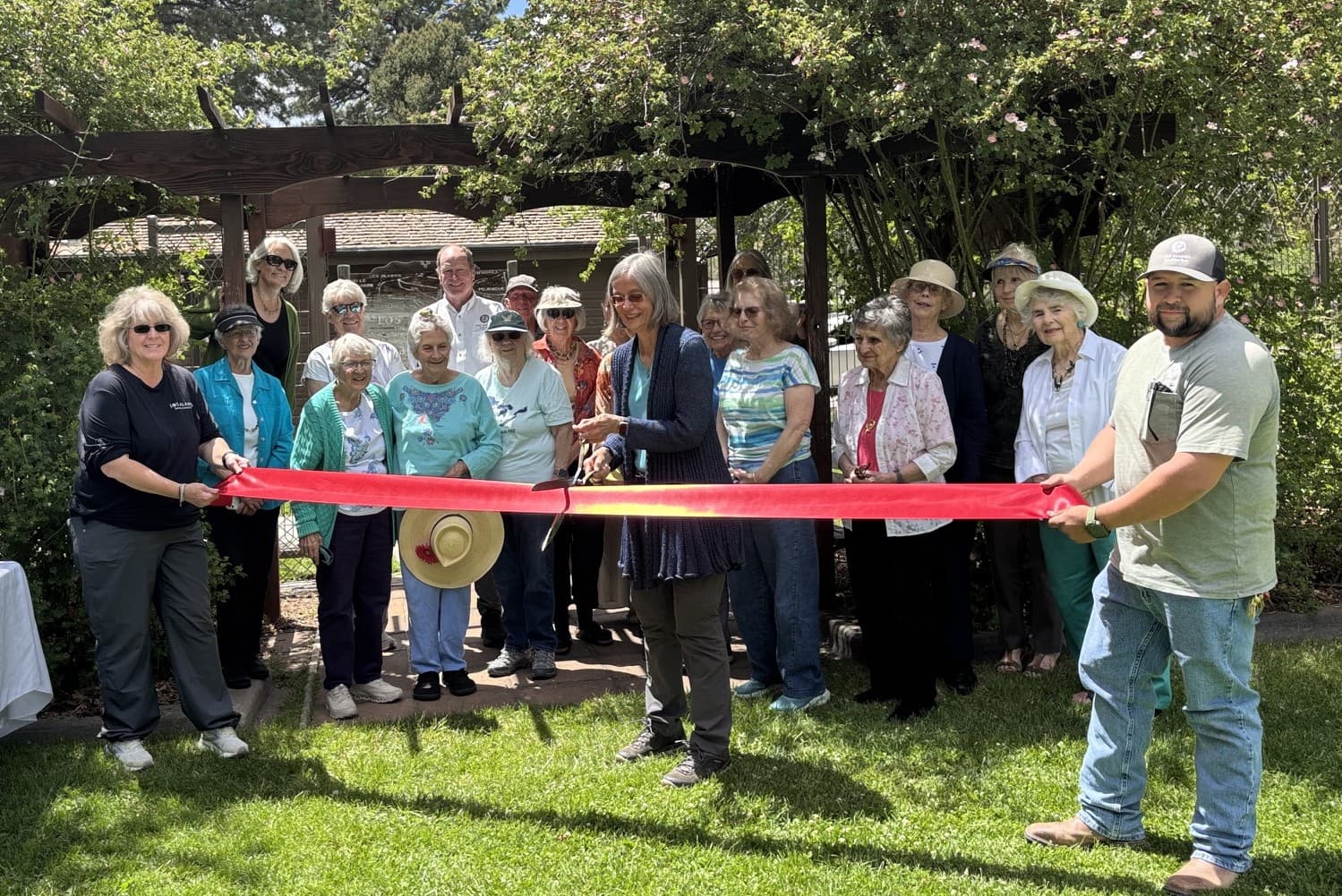 Los Alamos Garden Club celebrates new deer fence at Memorial Rose Garden