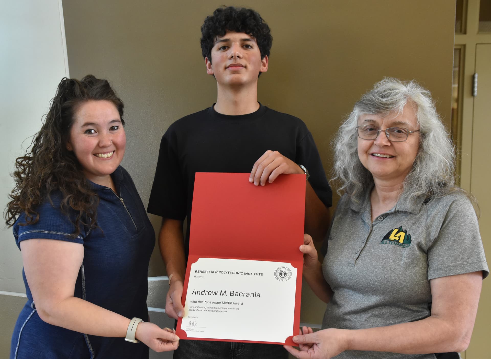 LAHS junior Andrew Bacrania earns prestigious Rensselaer medal