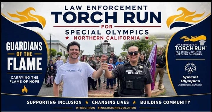 Humboldt law enforcement joins Special Olympics torch run through Arcata, Eureka