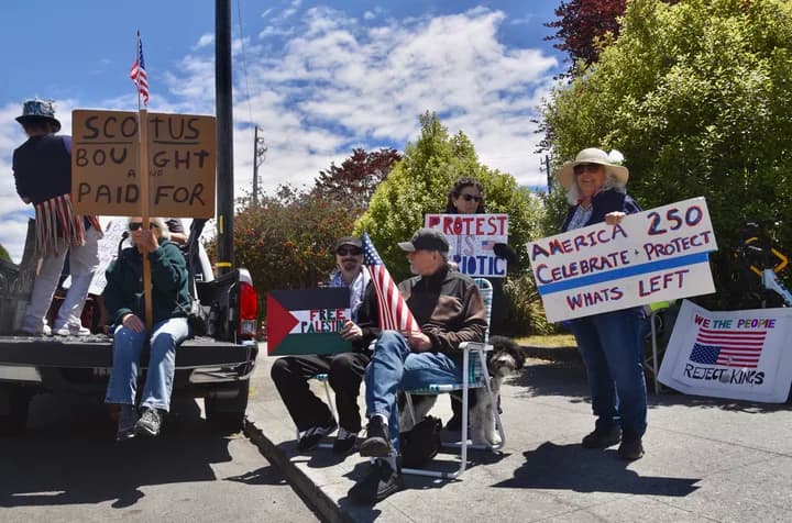 About 200 rally at Eureka courthouse for All of U.S. 250 protest