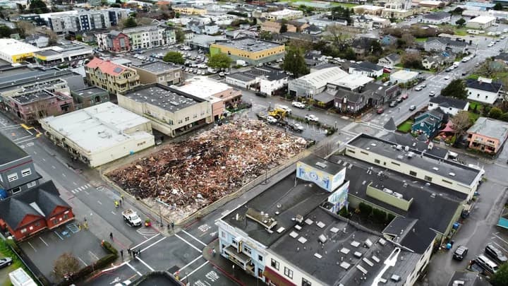 Insurance Investigators Begin Inspecting Downtown Arcata Fire Rubble as Hazmat Teams Arrive
