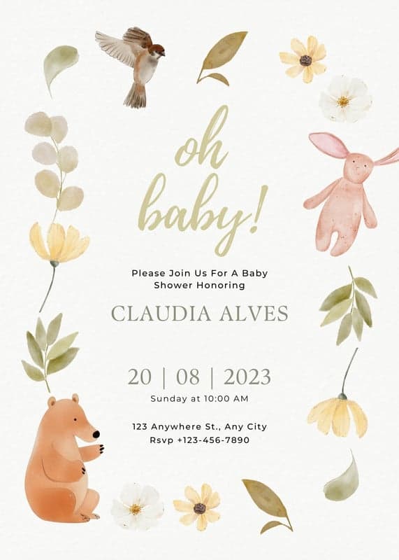 Cute Baby Shower Invitations Feature Animals, Florals, and Whimsical Designs