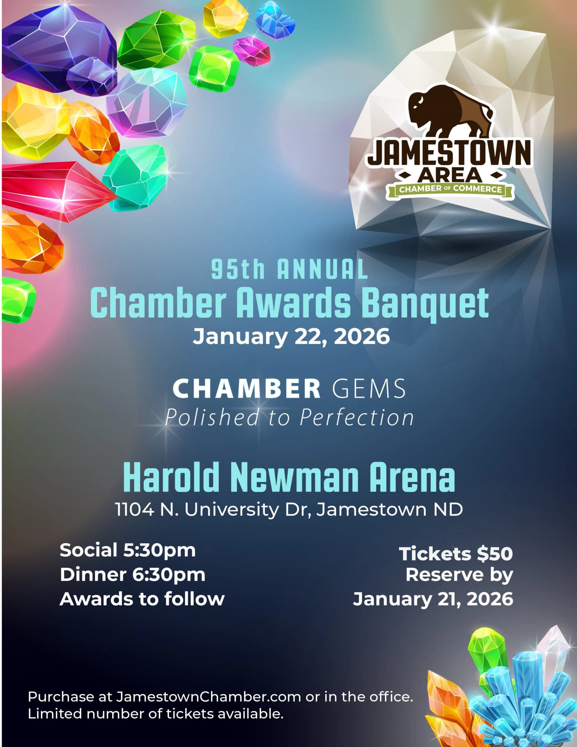 Jamestown Chamber 95th Awards Banquet Jan. 22 to Honor Local Leaders