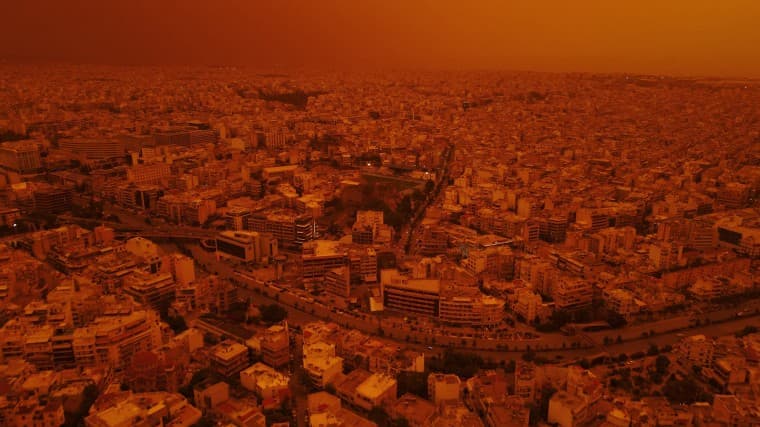 Saharan Dust Plume Blankets Greece With Hazy Skies, Muddy Rain