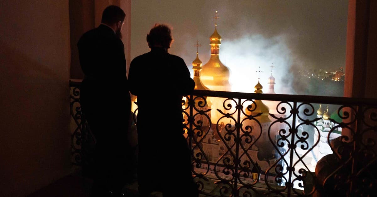 Russian strikes set fire to Kyiv’s 1,000-year-old monastery
