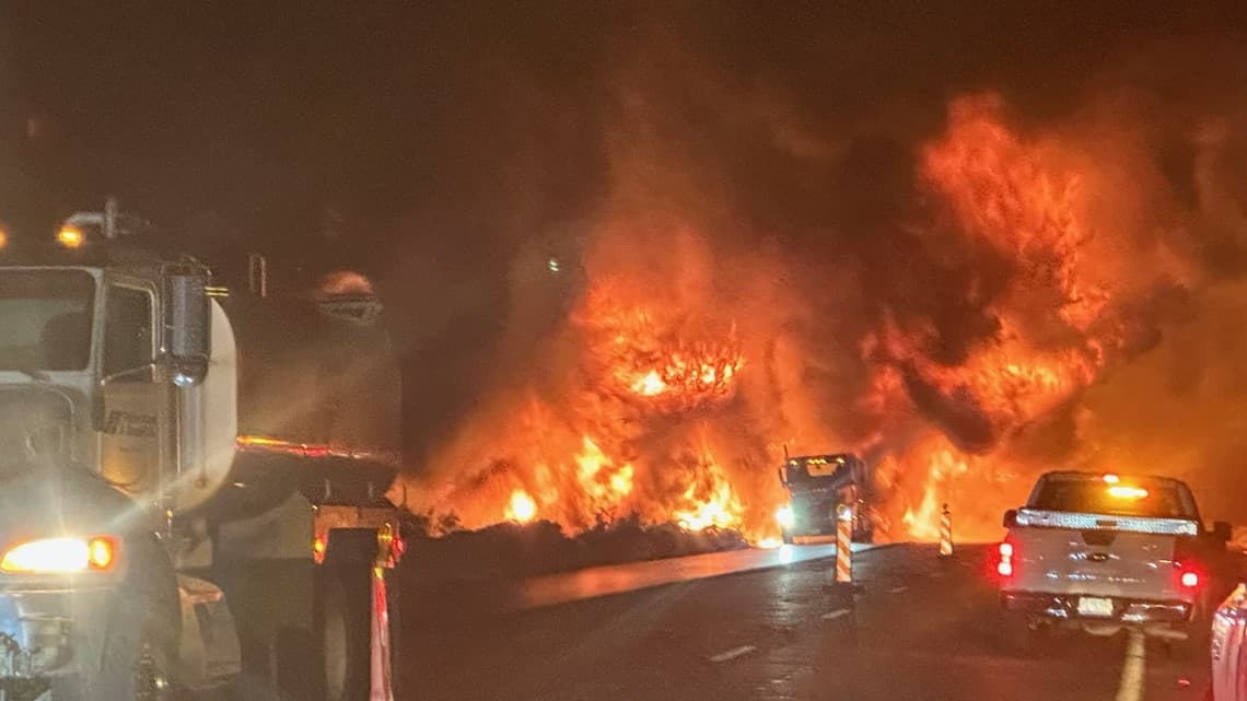 I-10 eastbound closed near Quartzsite after vehicle fire