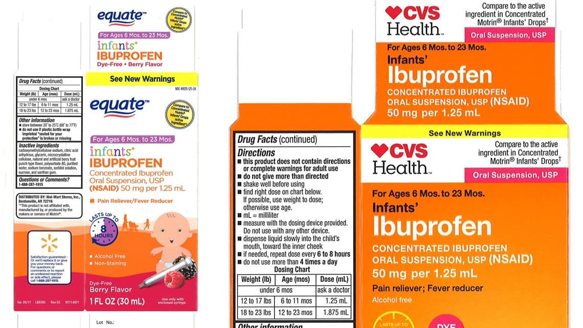 Nearly 90,000 Bottles of Children's Ibuprofen Recalled Over Black Particles, Gel-Like Contamination