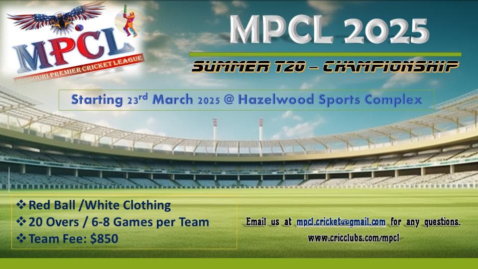 Missouri Premier Cricket League unveils 2025 Summer Cup teams and format