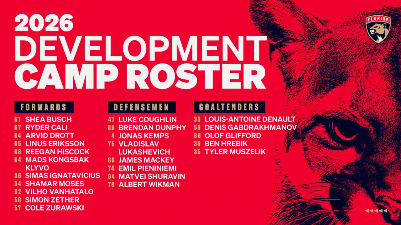 Panthers announce 24-prospect development camp in Fort Lauderdale