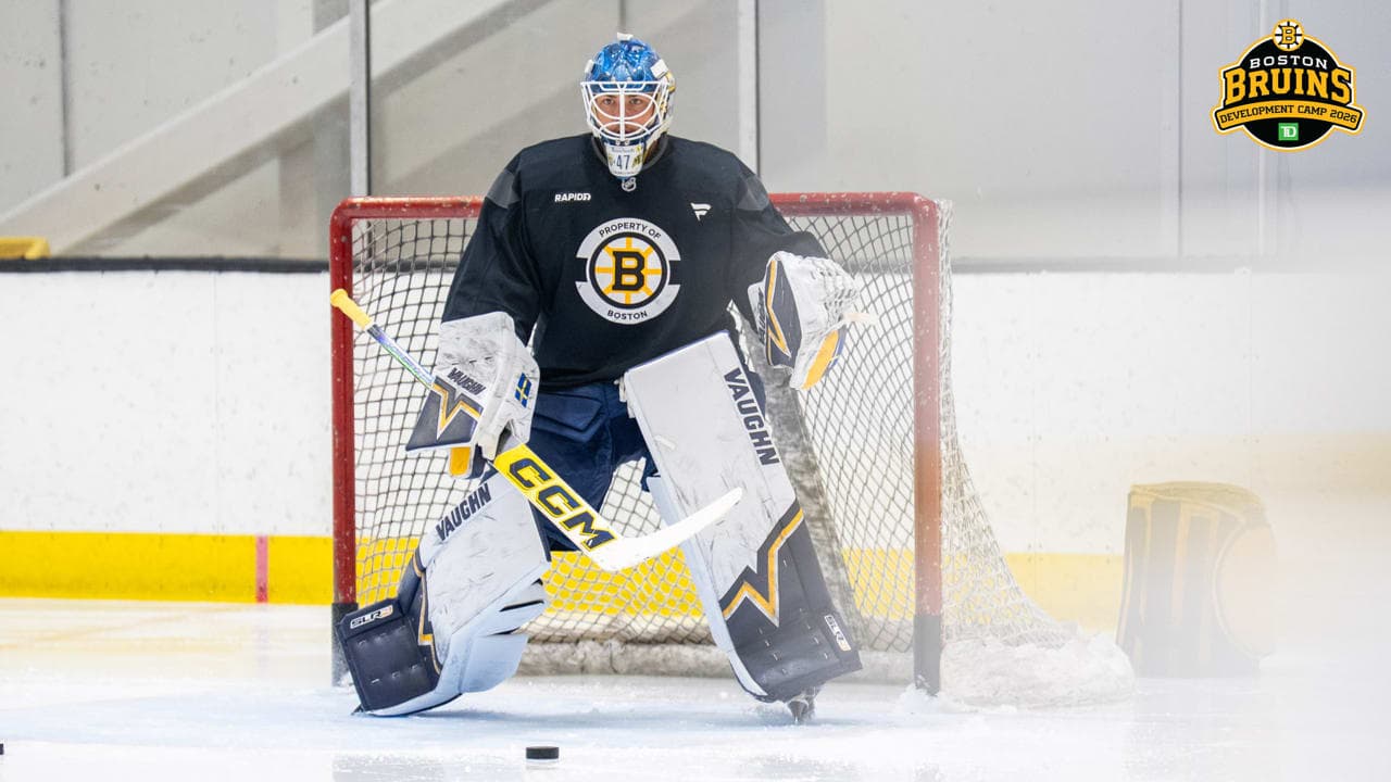 Bruins spotlight undrafted Swedish goalie Max Lundgren at development camp