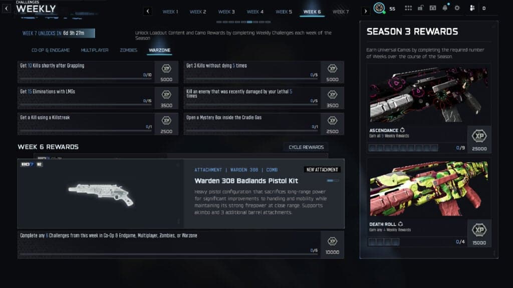 Black Ops 7, Warzone Season 3 Week 6 rewards Warden 308 kit