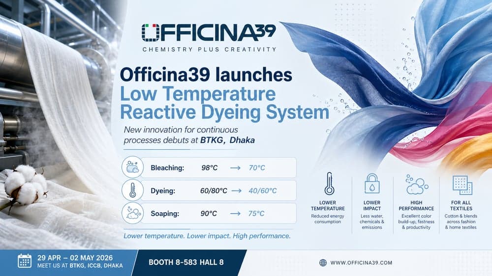 Officina39 takes low-temperature dyeing system to South Asia trade fairs