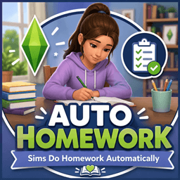 Auto Homework mod helps Sims do schoolwork on their own