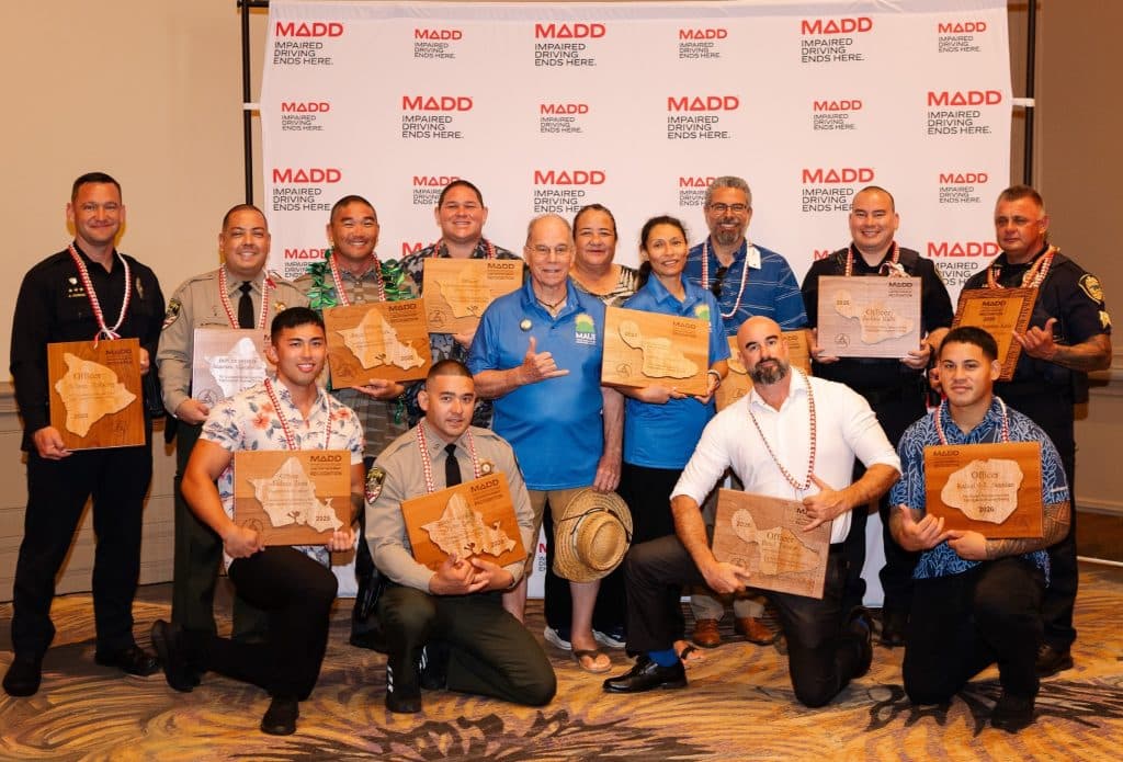 Hawaii County officer honored at MADD Hawaii statewide ceremony