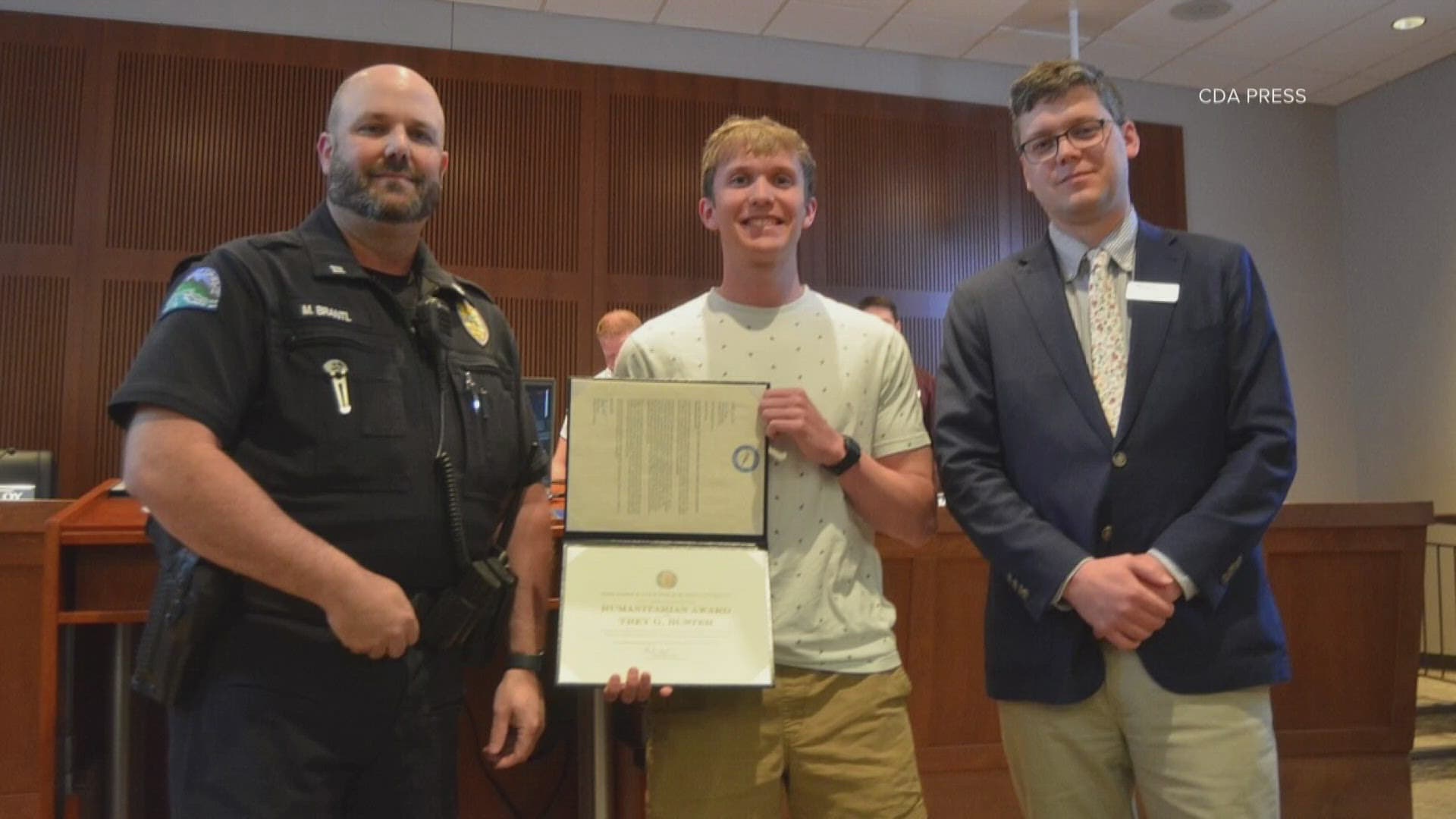 Post Falls honors Trey Buster for CPR that saved man’s life