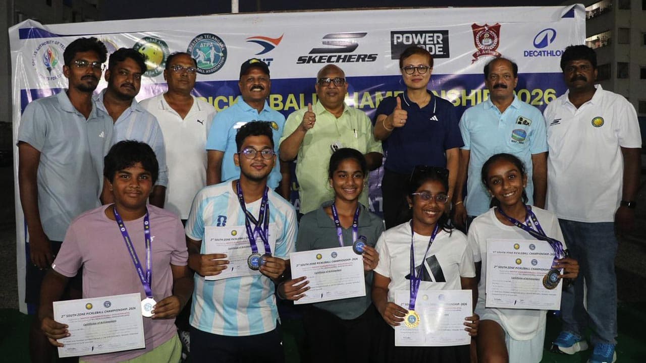 Telangana leads South Zone Pickleball Championship with 21 medals on day one