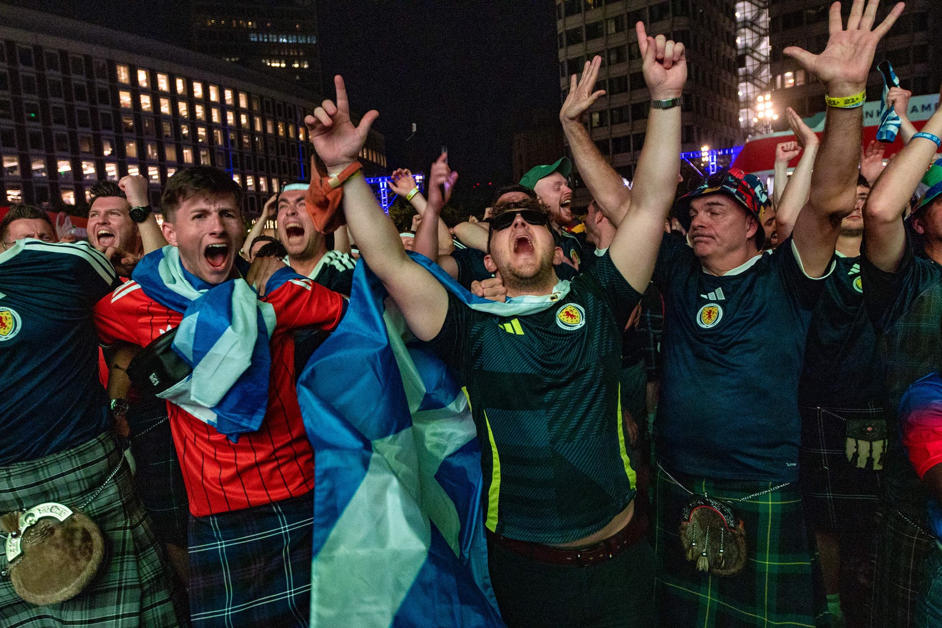 Bagpipes and Pikachu mark World Cup celebrations across host cities