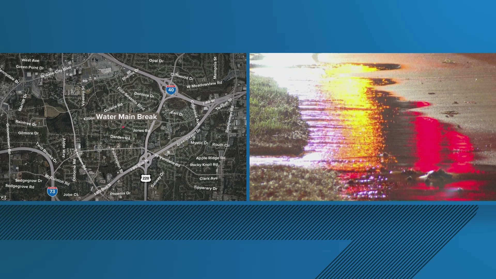 Greensboro road closed after 12-inch water main break disrupts service
