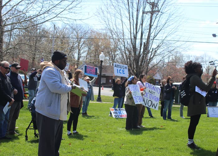 Dozens protest Orange County ICE jail contract in Goshen