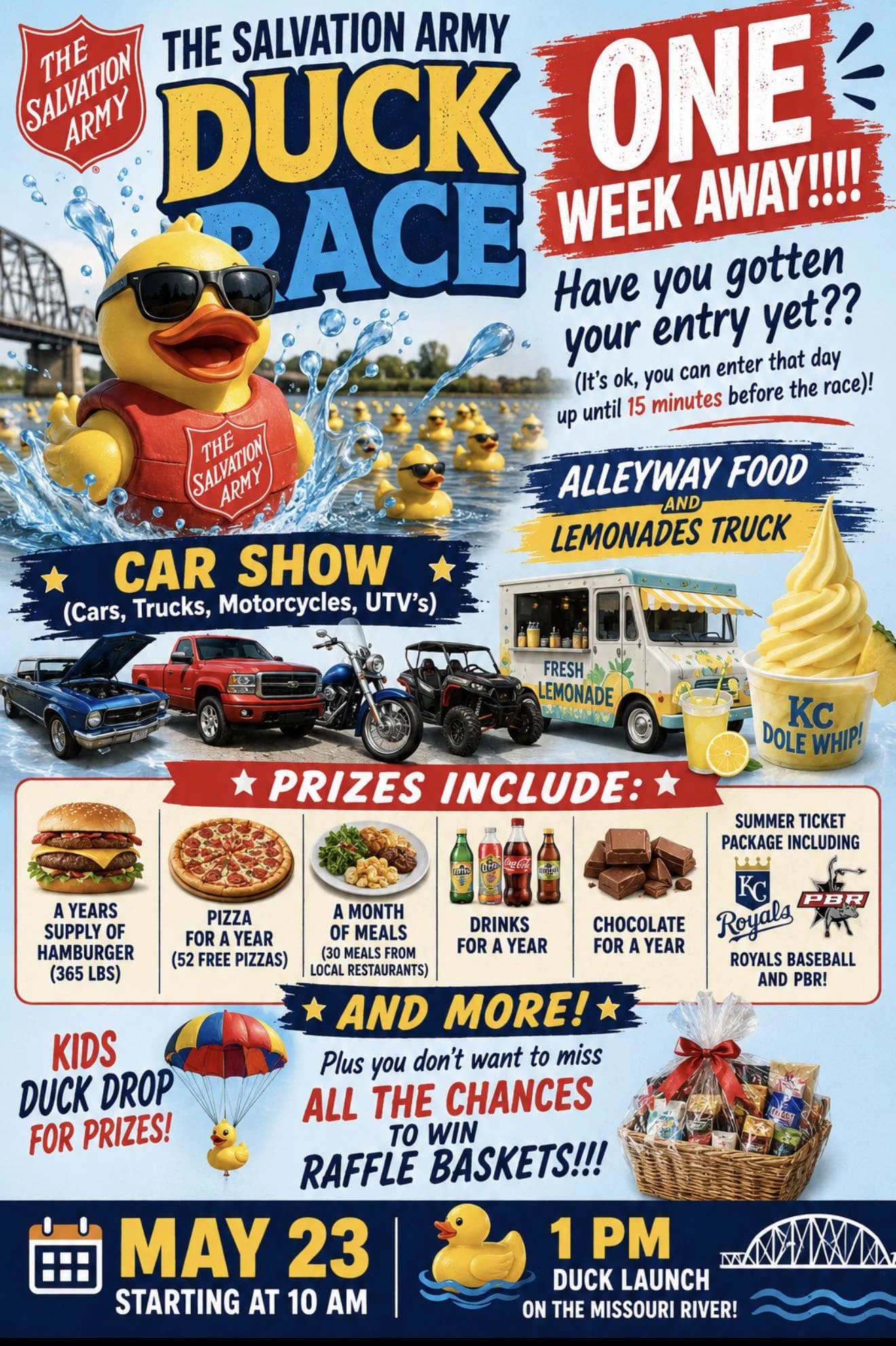 Atchison Salvation Army marks 10th Great Duck Race on riverfront