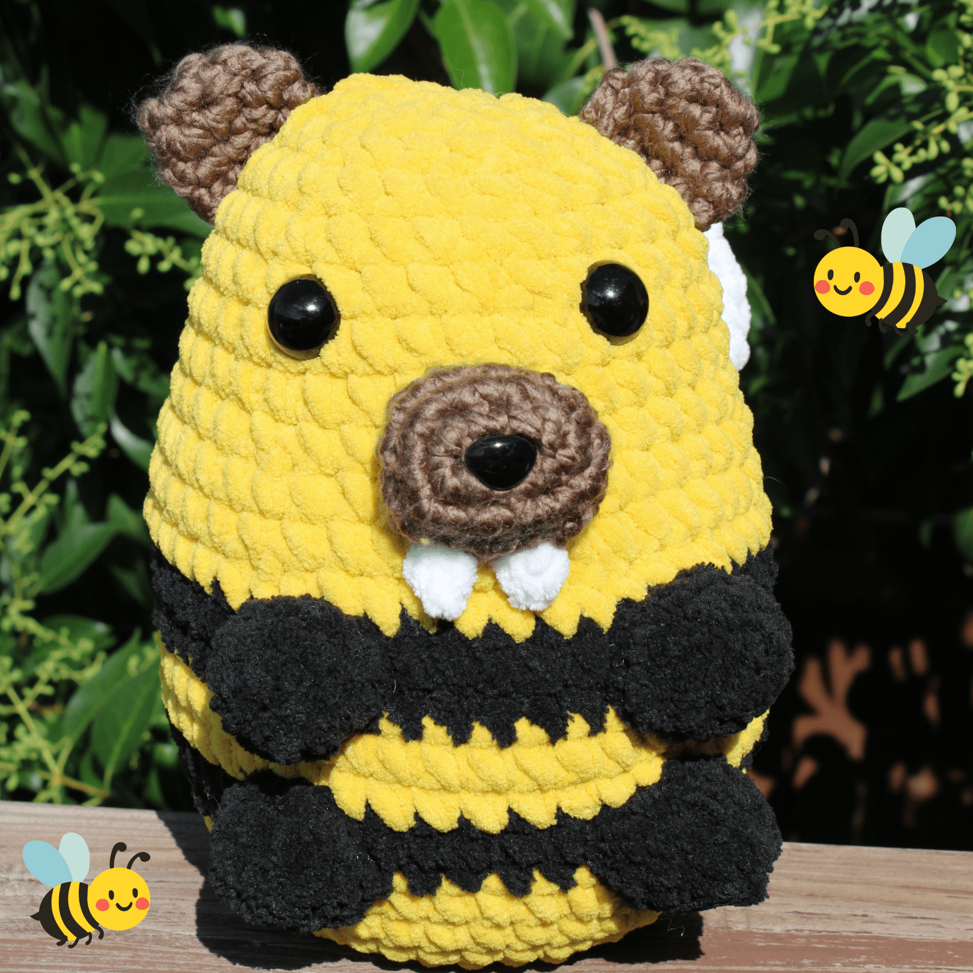 My Fingers Fly shares Bumble Beaver, a playful bee-beaver amigurumi