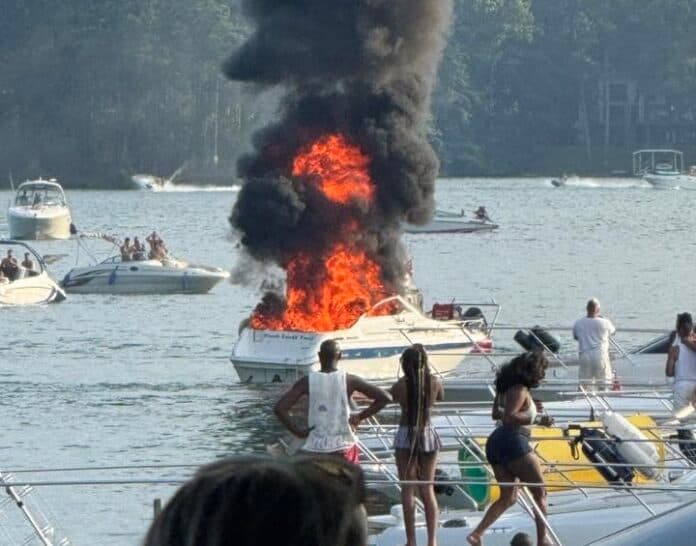 Boat fire on Lake Lanier injures five in Forsyth County