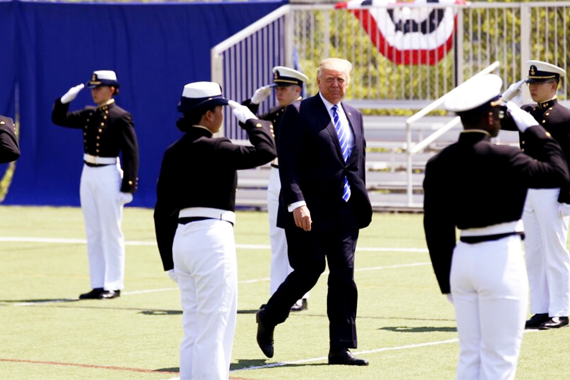 Trump ties Coast Guard graduation to Iran war and midterm politics
