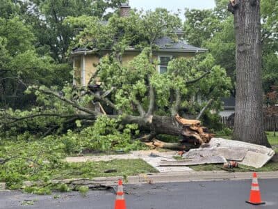 Storms bring 85 mph winds, tree crash and outages to Lawrence