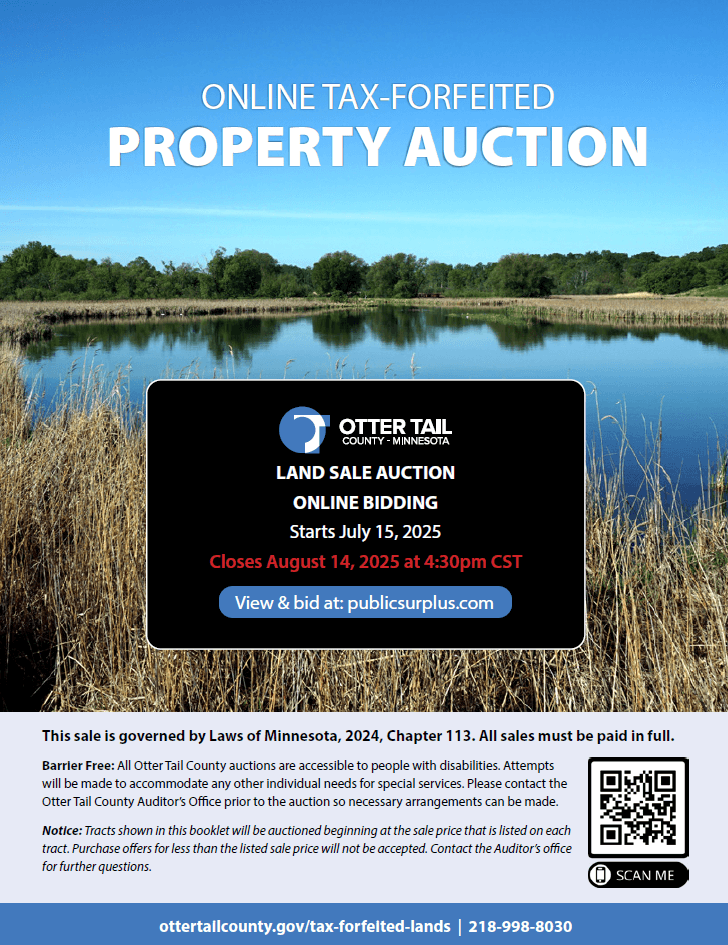 Otter Tail County to auction tax-forfeited land online