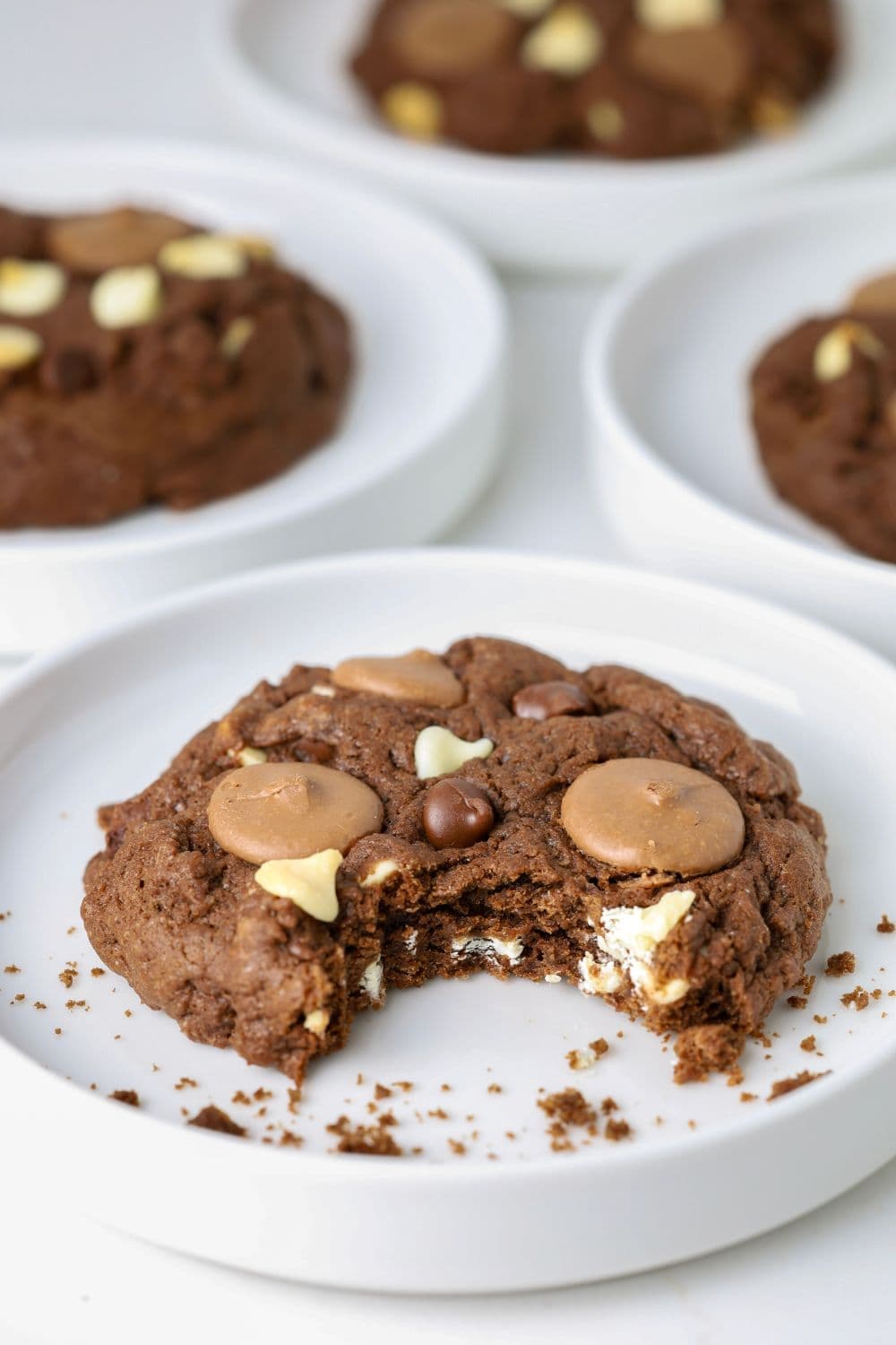 Triple chocolate sourdough cookies turn discard into fudgy dessert