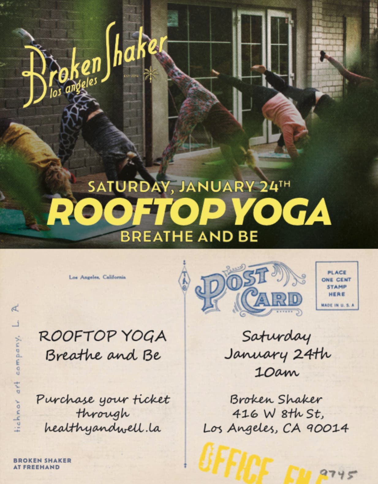 Sober-Friendly Breathe and Be Breathwork Yoga at Freehand LA Jan. 24