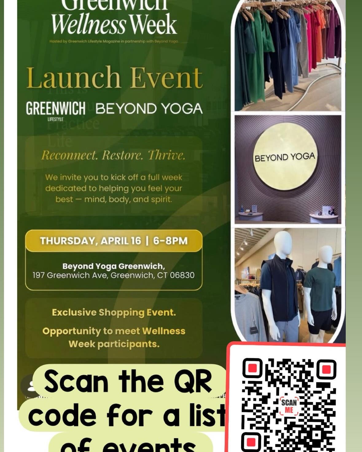 Greenwich Wellness Week Launches at Beyond Yoga with Community Events