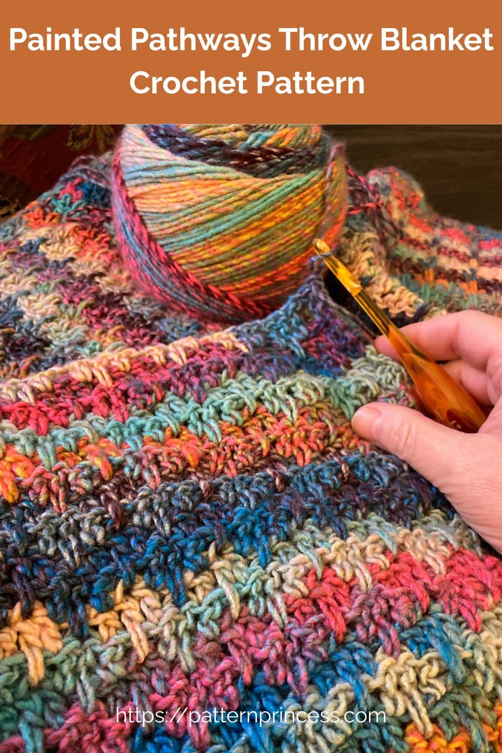 Pattern Princess turns variegated yarn into painted throw blanket texture