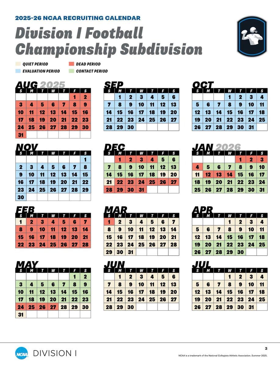 FCS Football Recruiting Calendars Released for 2026 Cycle, Key Dates Set