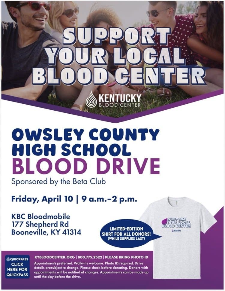 OCHS Beta Club Hosts Second Annual Blood Drive April 10