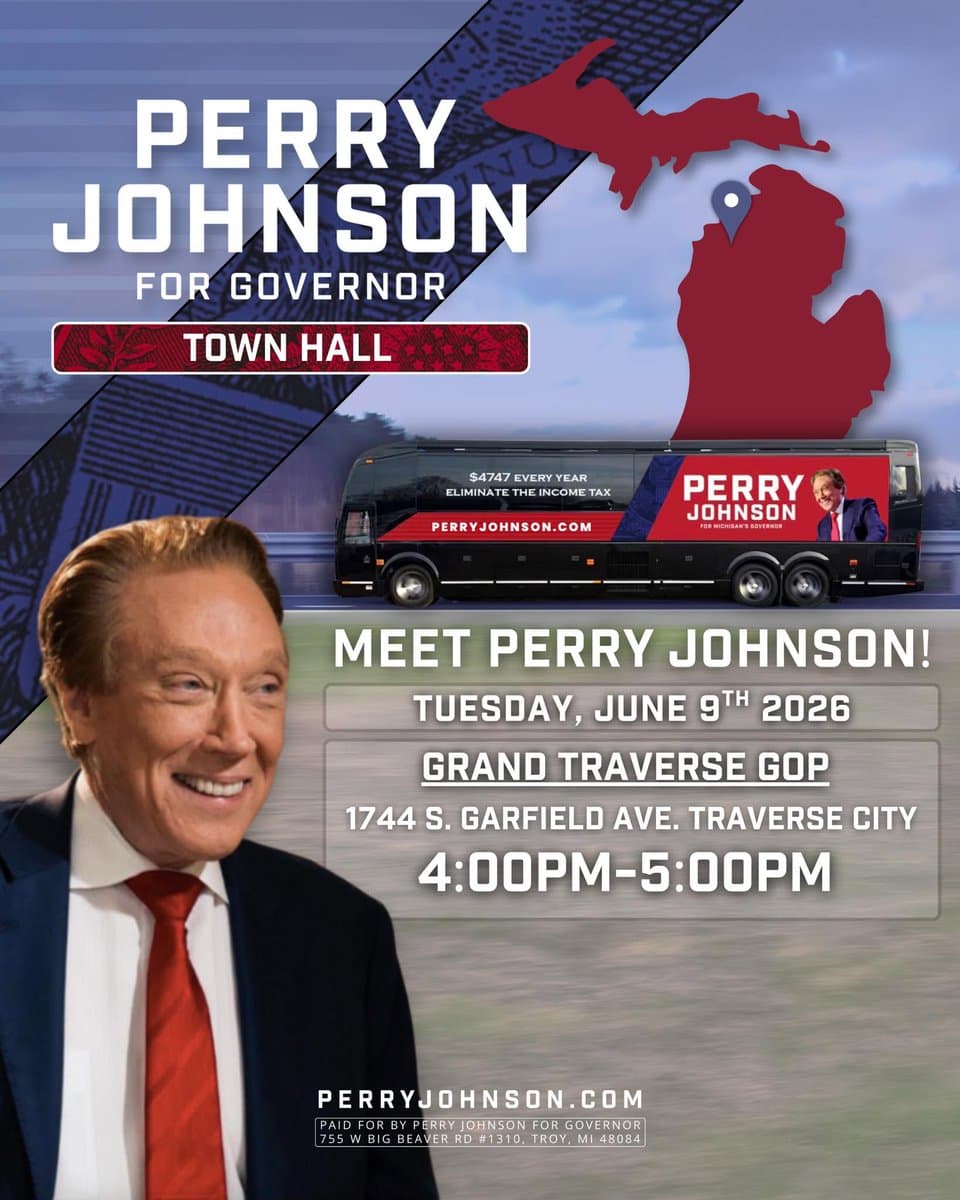 Grand Traverse County Republicans host Perry Johnson town hall on tax plan