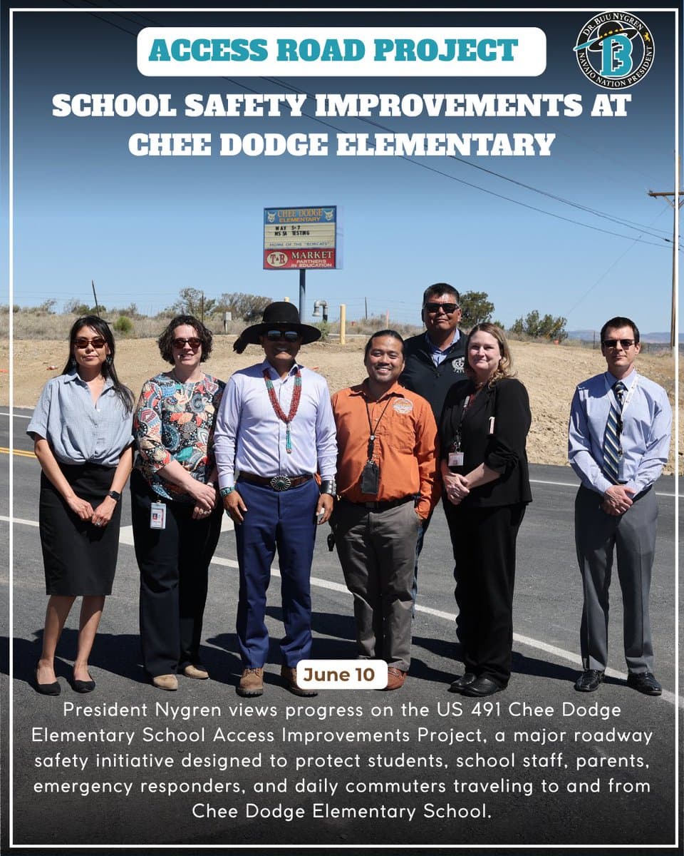 Nygren visits Chee Dodge school access road safety upgrades on US 491