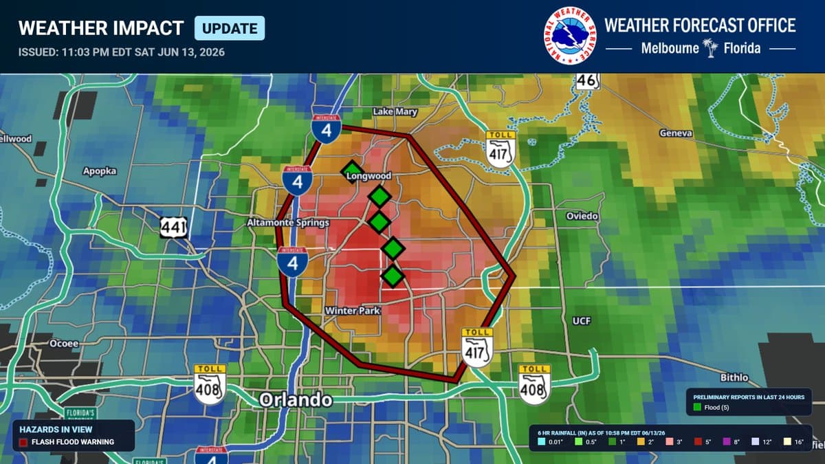 Flash flood warnings issued across Seminole County after heavy rain