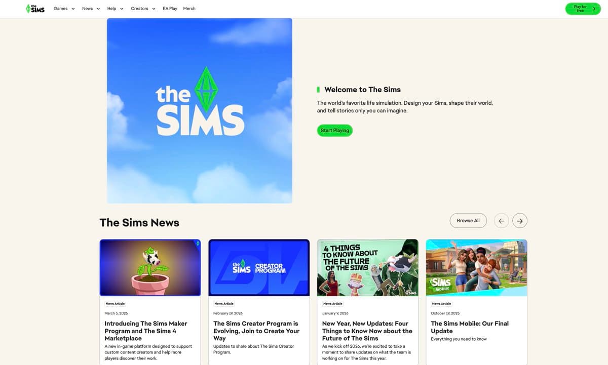 The Sims website teases major announcement amid Marketplace changes