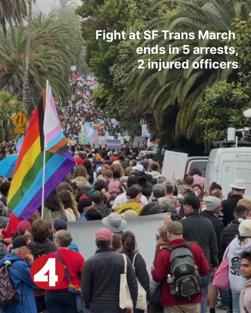 Five arrested, two officers injured at San Francisco Trans March