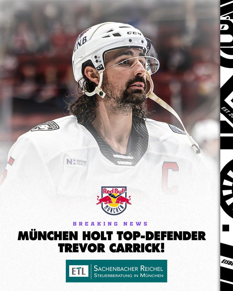 Former Checkers captain Trevor Carrick signs with Red Bull München