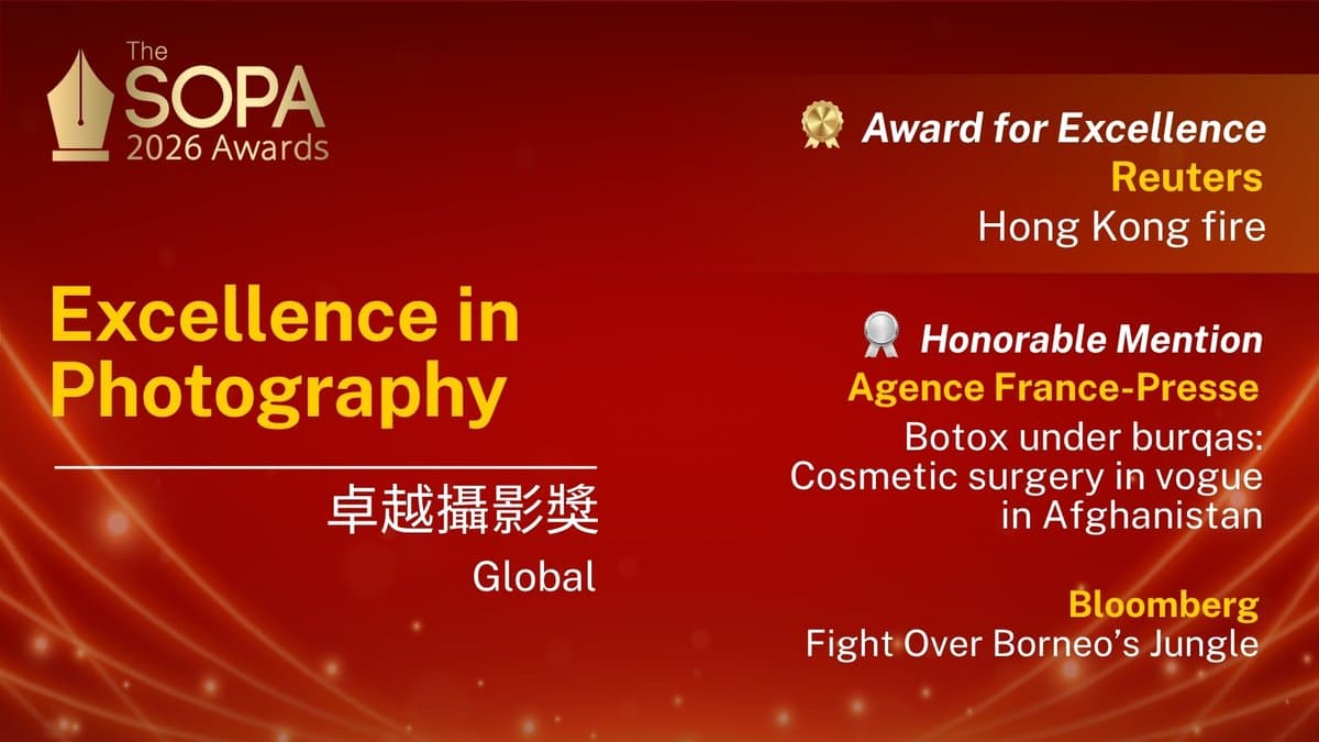 Reuters wins top SOPA photography award for Hong Kong image