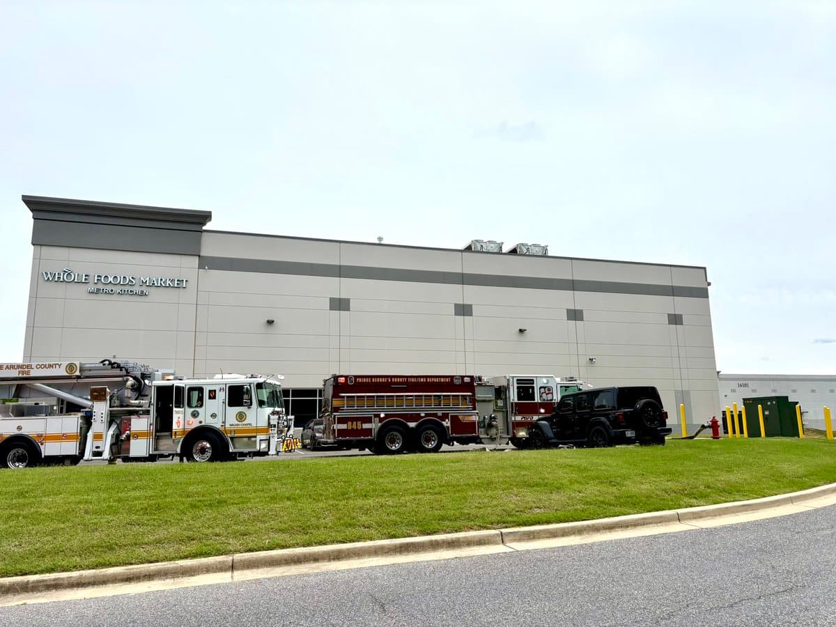 Roof fire at Upper Marlboro warehouse quickly contained, no injuries