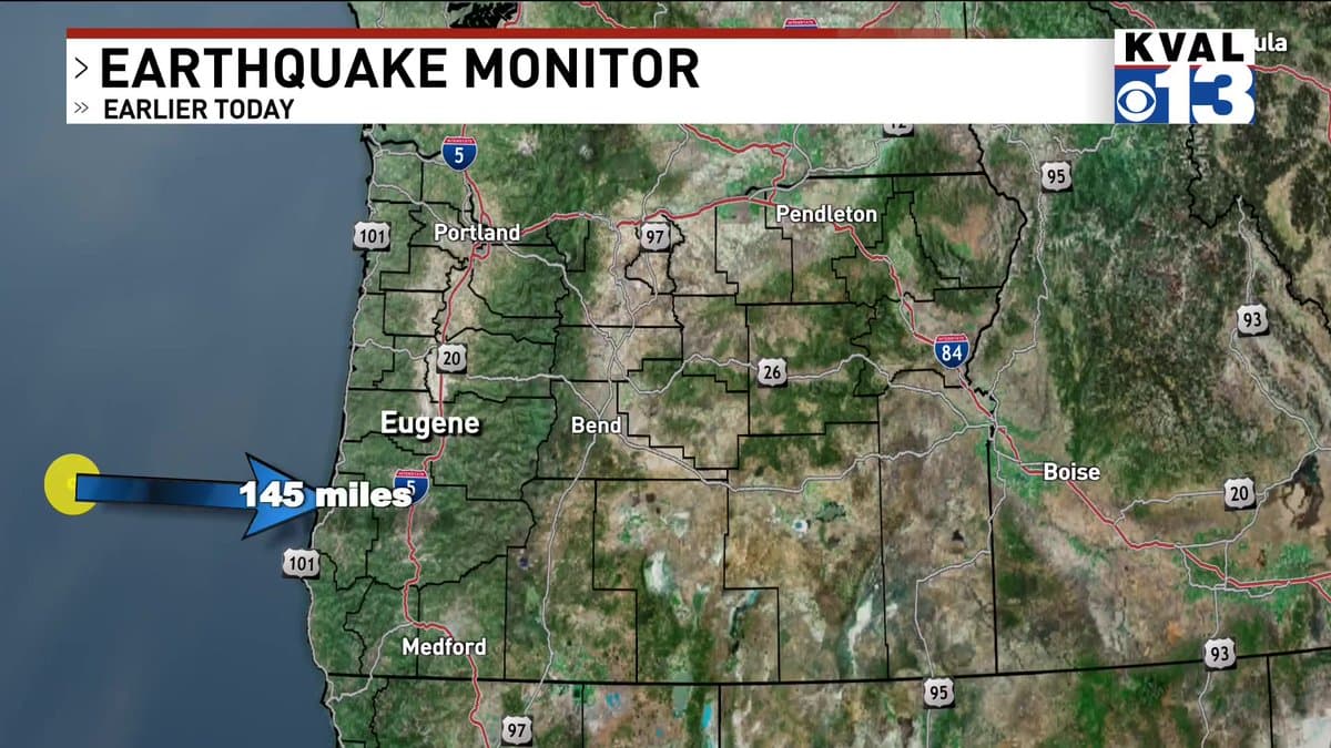 5.5 earthquake shakes offshore waters southwest of Eugene, no tsunami threat